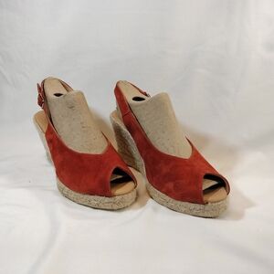 Paseart Leather Peep-Toe Espadrilles